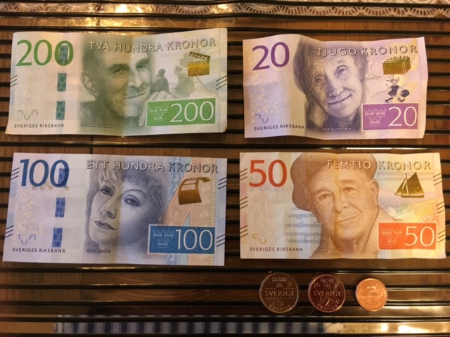 スウェーデンの新しい紙幣と貨幣
